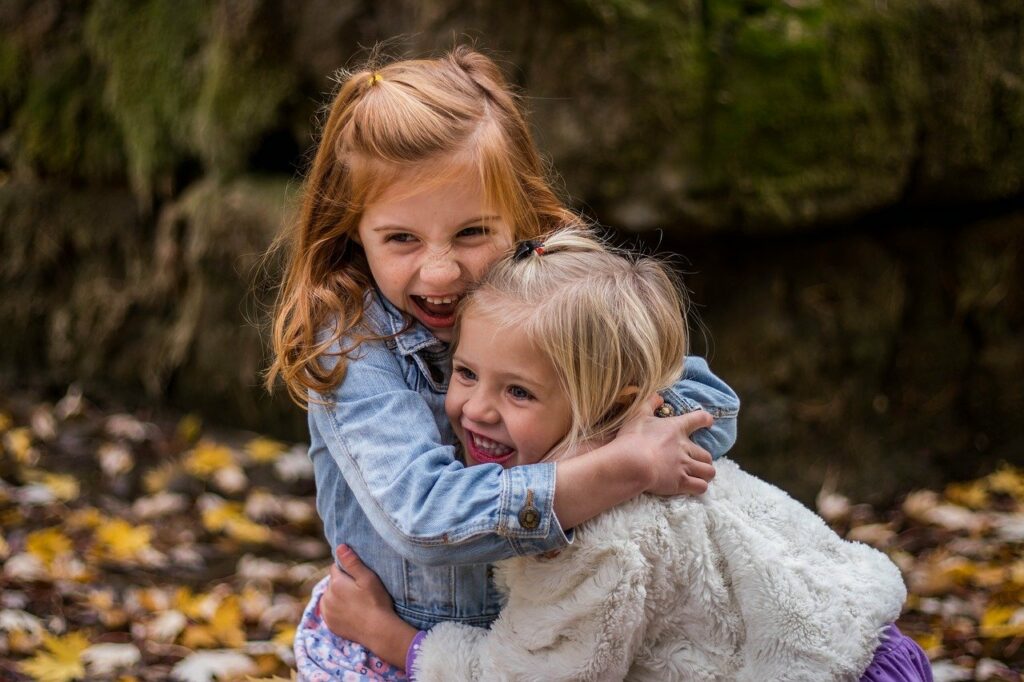 children, sisters, cute