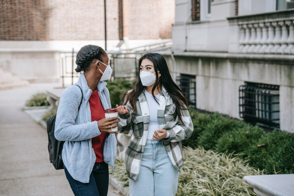 Two Girls Walking