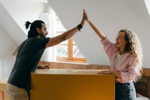 Couple in living room