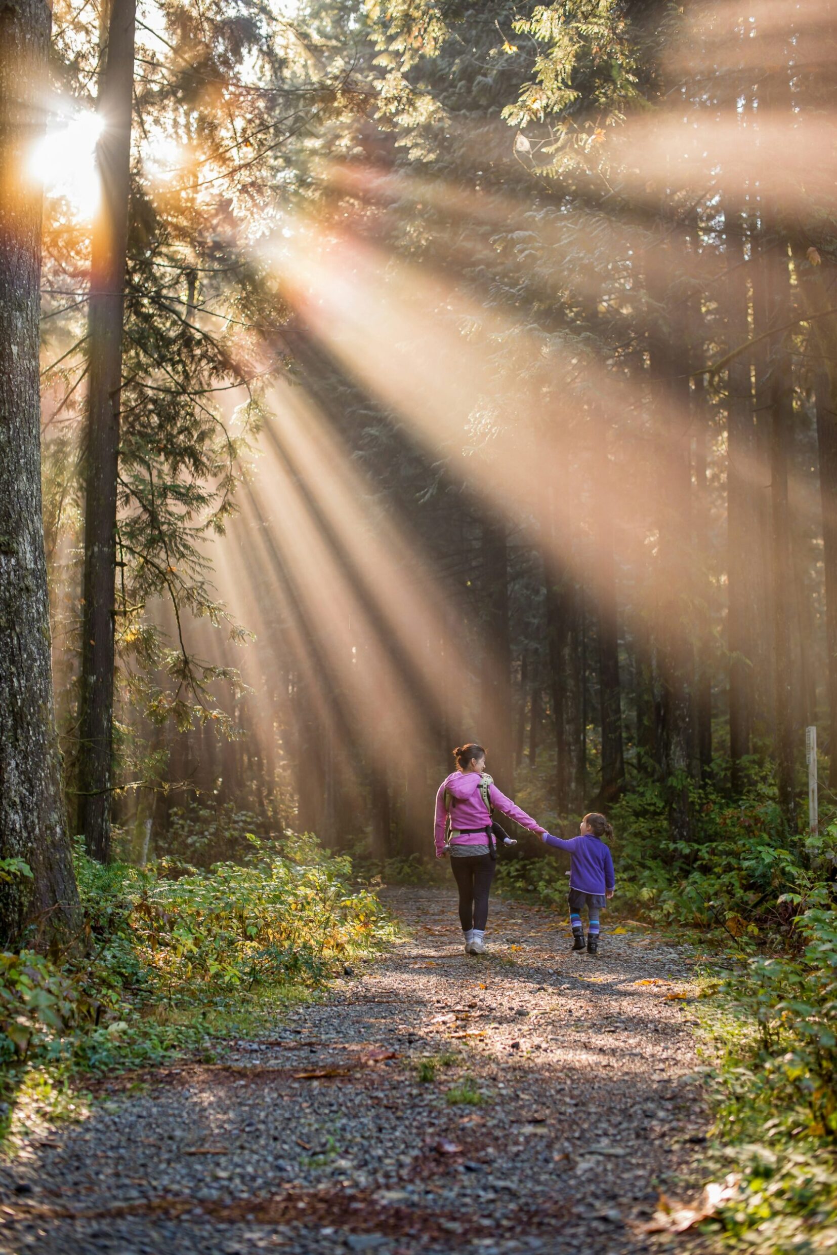 An image of a mother an child walking in nature representing how holistic therapy can help heal from dysfunctional family roles
